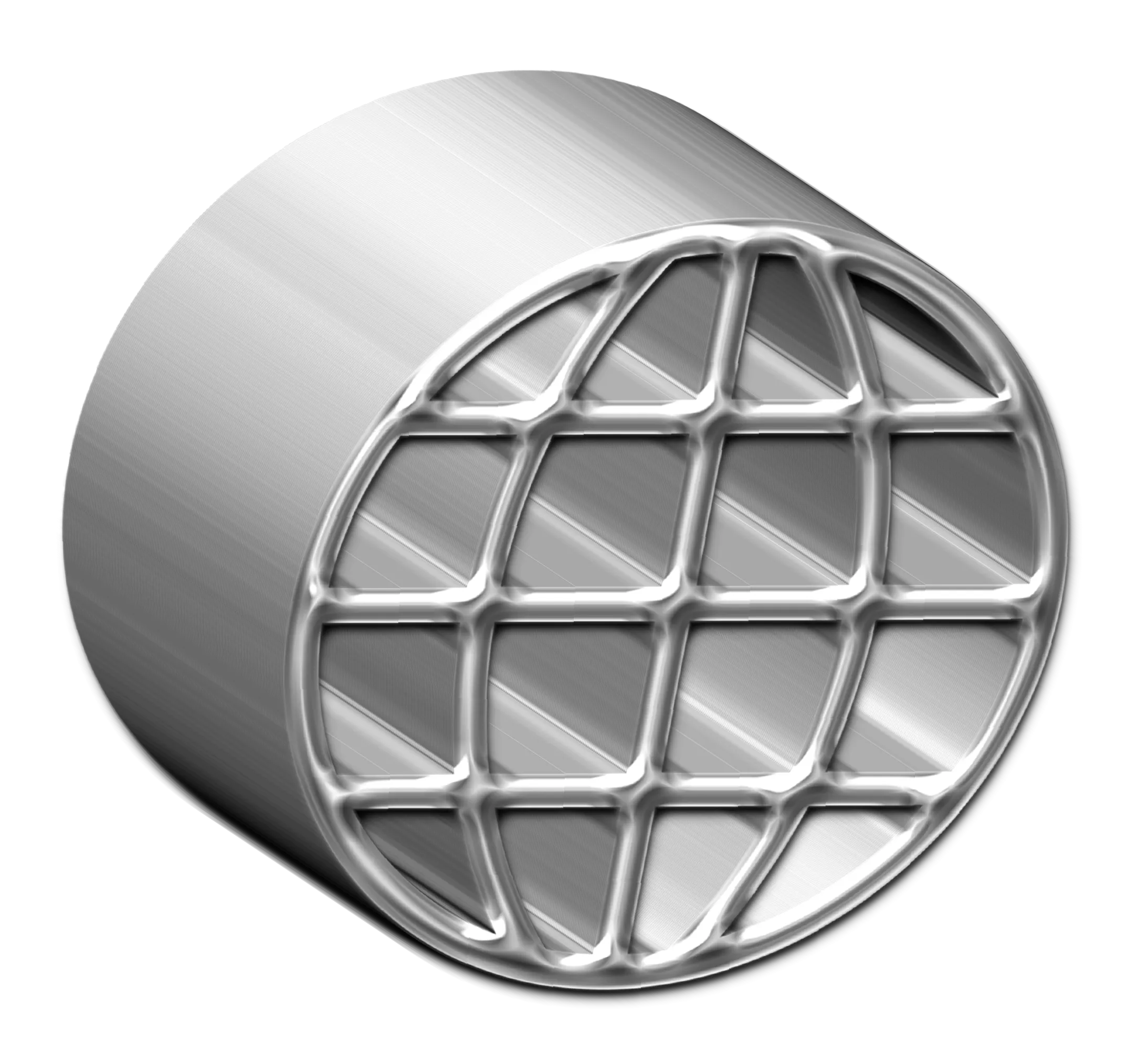 a silver ball with a black background